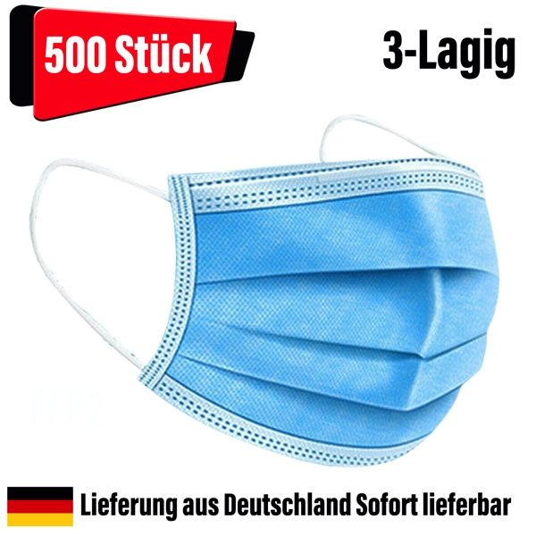 OP Masken 500 Stück blau 3-lagig