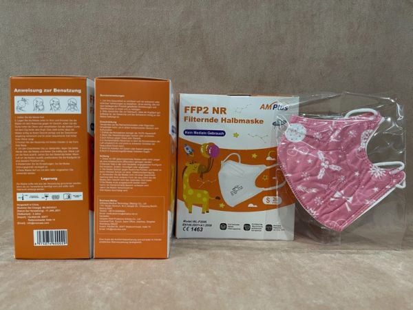 Kinder FFP2 Maske mit Motiv für Mädchen rosa